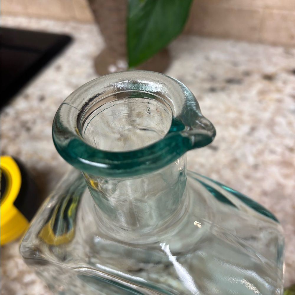 Vintage Italian Decorative Glass Decanter Bottle with Grape Accents - Picture 4 of 5